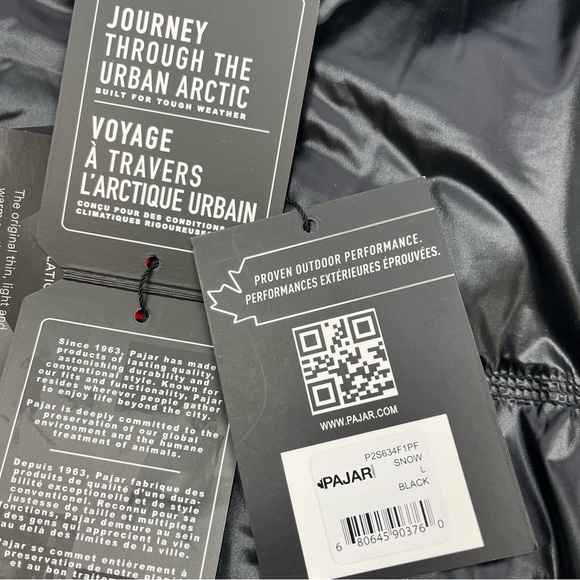 NWT Pajar Reversible 'Snow' Insulated Puffer Jacket Black Sz L - Picture 16 of 16